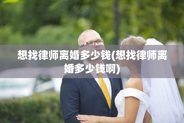 想找律师离婚多少钱(想找律师离婚多少钱啊)