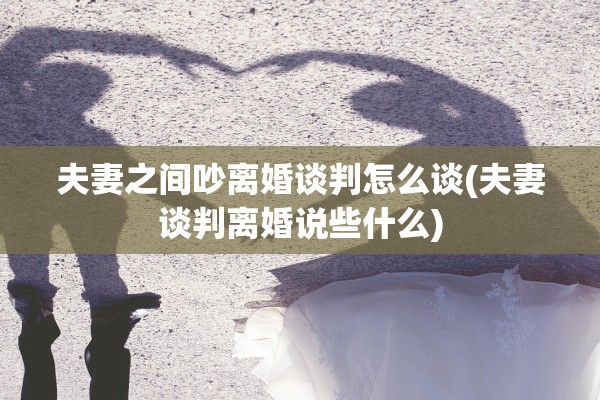 夫妻之间吵离婚谈判怎么谈(夫妻谈判离婚说些什么)