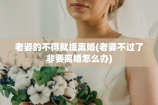 老婆的不得就提离婚(老婆不过了非要离婚怎么办)