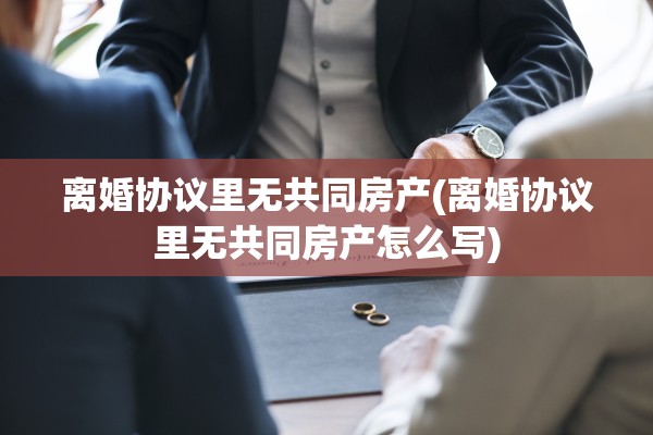 离婚协议里无共同房产(离婚协议里无共同房产怎么写) 离婚协议里无共同房产(离婚协议里无共同房产怎么写)